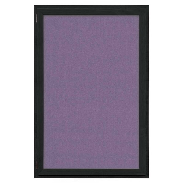 Indoor Enclosed Combo Board, 72"x36", Satin Frame/Blue & Amethyst